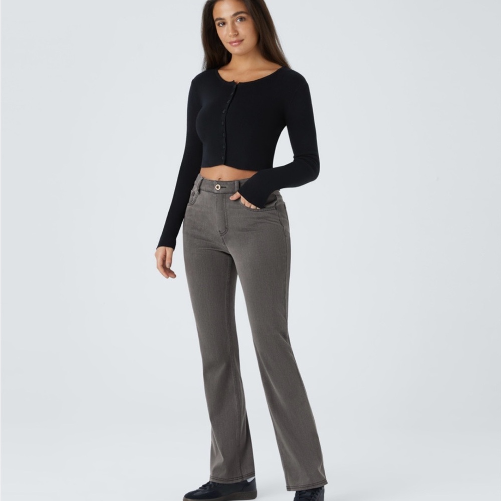 Halara Mid-Rise, Boot cut Gray Jeans